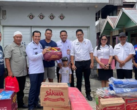 penanganan kebakaran Pulang Pisau, Kompleks Pasar Patanak, Kelurahan Pulang Pisau, Kecamatan Kahayan Hilir