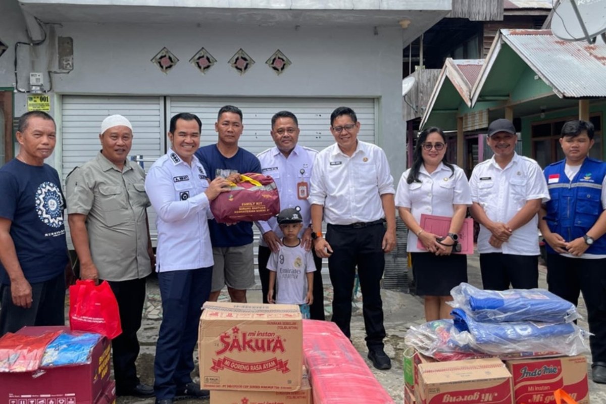 penanganan kebakaran Pulang Pisau, Kompleks Pasar Patanak, Kelurahan Pulang Pisau, Kecamatan Kahayan Hilir
