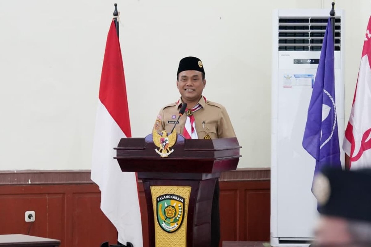 achmad zaini saat membuka muscab pramuka |