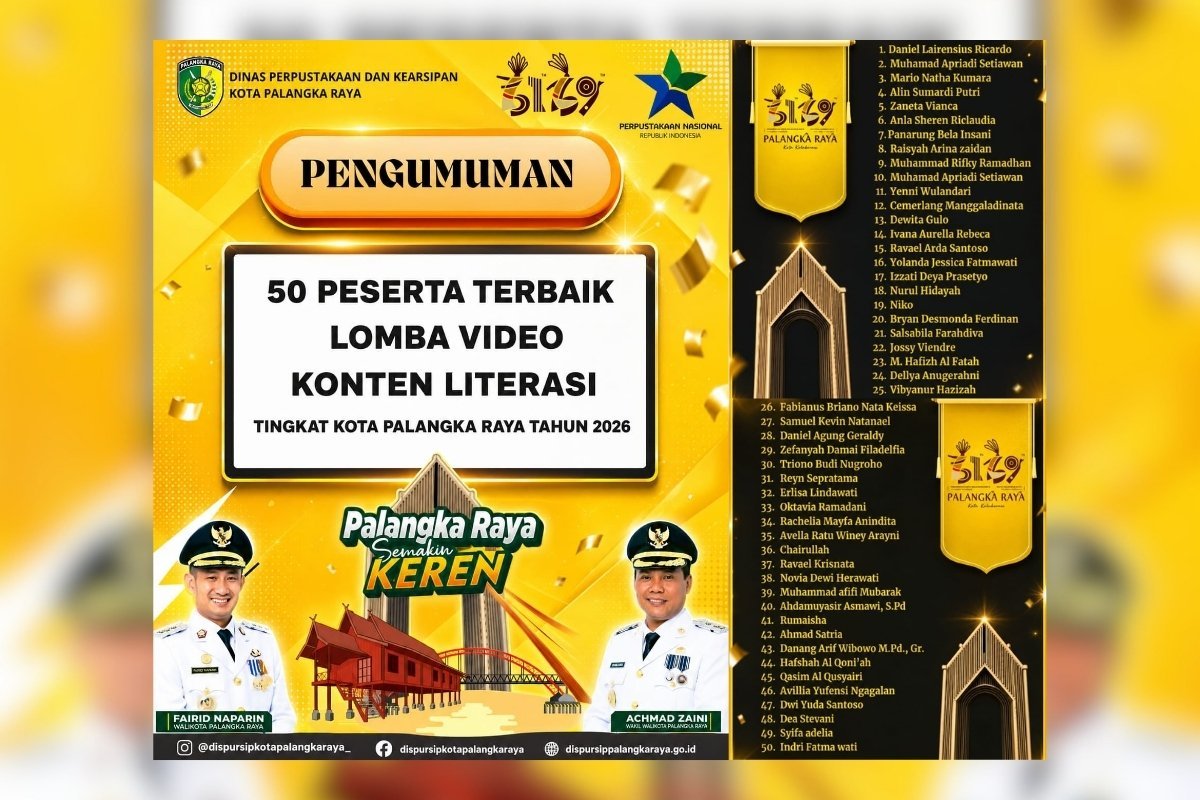 pengumuman Dispursip kota palangka raya |